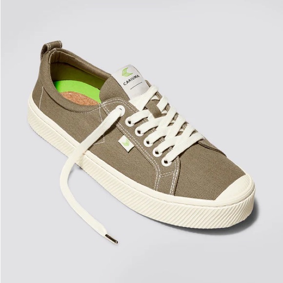 Cariuma Brown Canvas Sneakers with White Accents - Picture 1 of 7